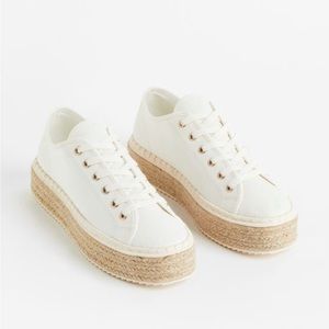 Espadrille white platform sneakers NWT